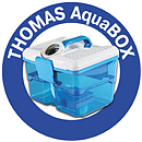 Знак водяного фільтра THOMAS AquaBOX Знак водяного фільтра THOMAS AquaBOX, контейнер аквабоксу в синьому колі