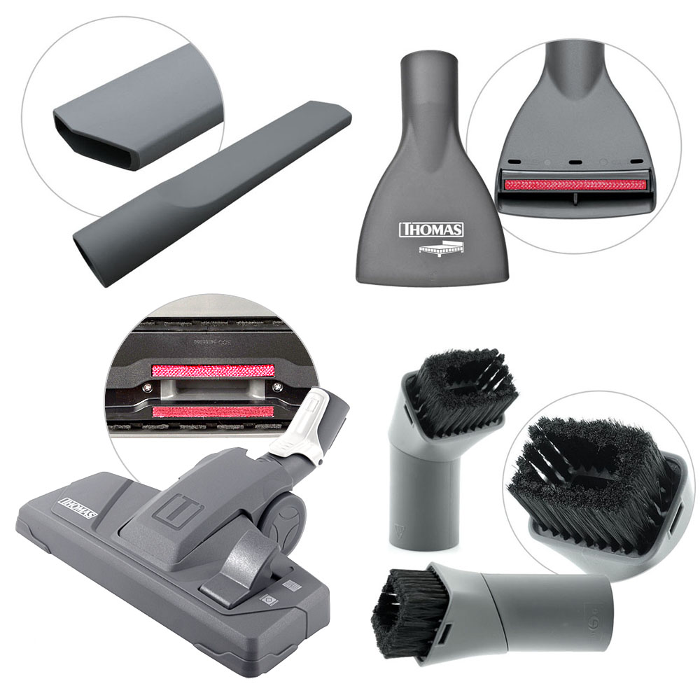 THOMAS Perfect Air Allergy Pure, повний комплект насадок Perfect Air Allergy Pure, насадки для килимів та твердої підлоги, м'яких меблів, щілин та делікатних поверхонь