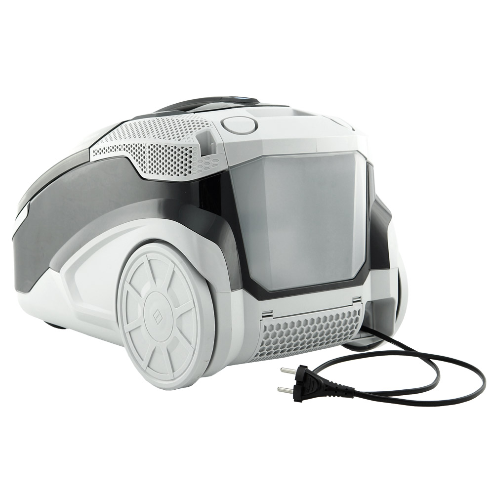 Vestfalia XT, вид ззаду на бак для мийного розчину та мережевий шнур Пилосос THOMAS Vestfalia XT, вид ззаду на місткий бак для мийного розчину та довгий мережевий шнур