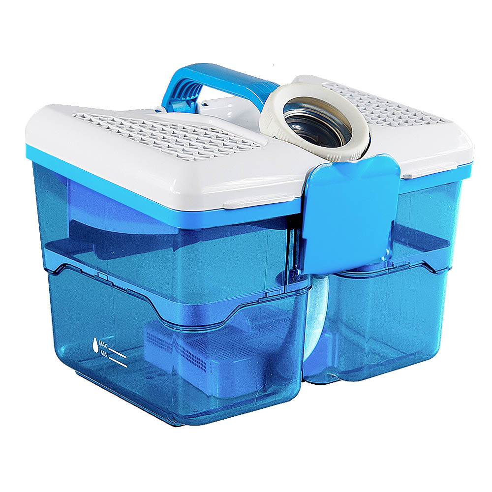 Водяний фільтр THOMAS AquaBOX для прибирання з очищенням повітря Водяний фільтр AquaBOX для прибирання з очищенням повітря. Блакитний пластиковий контейнер для води з ручкою та білою кришкою