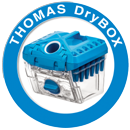 Знак циклонного фільтра THOMAS DryBOX, блакитний Знак циклонного фільтра THOMAS DryBOX, драйбокс із блакитною кришкою в блакитному колі