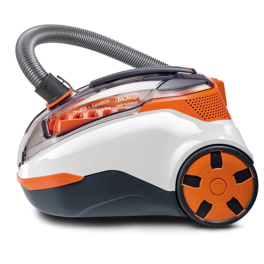 THOMAS DryBOX+AquaBOX Cat&Dog bagless vacuum cleaner, side view  THOMAS DryBOX+AquaBOX Cat&Dog, vacuum cleaner for pet owners with water and cyclone filtration systems