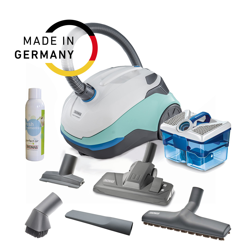 German Perfect Air Feel Fresh X3 vacuum cleaner, complete set German bagless Perfect Air Feel Fresh X3 vacuum cleaner with AquaBOX water filter and complete set of nozzles