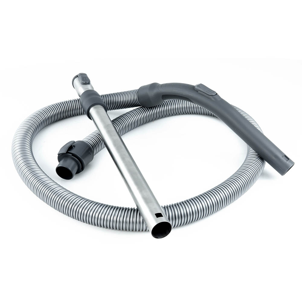 Гнучкий шланг сірого кольору та телескопічна труба Гнучкий гофрований шланг сірого кольору та телескопічна труба з нержавіючої сталі